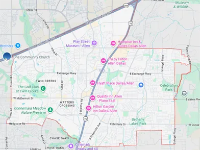 Allen TX city map